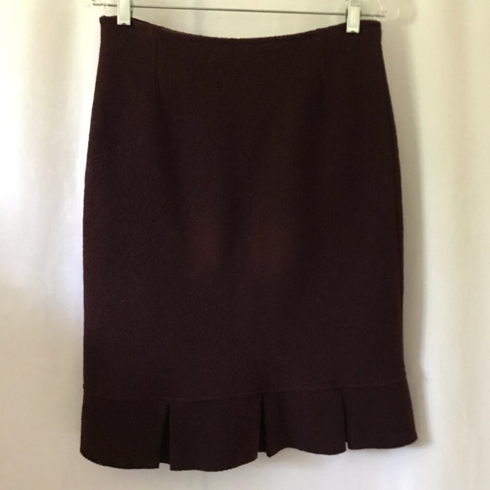 Eva Tralala Paris Burgundy Skirt with Pleated Hem
